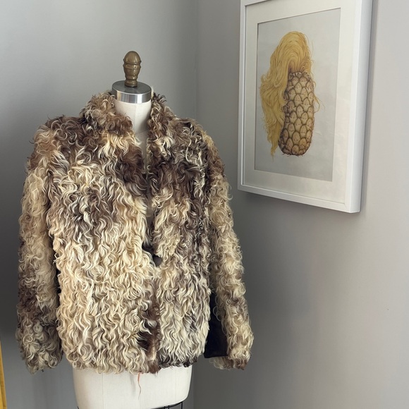 VINTAGE Afghan Penny Lane Shaggy Curly Lamb Fur Coat Jacket - Picture 1 of 17